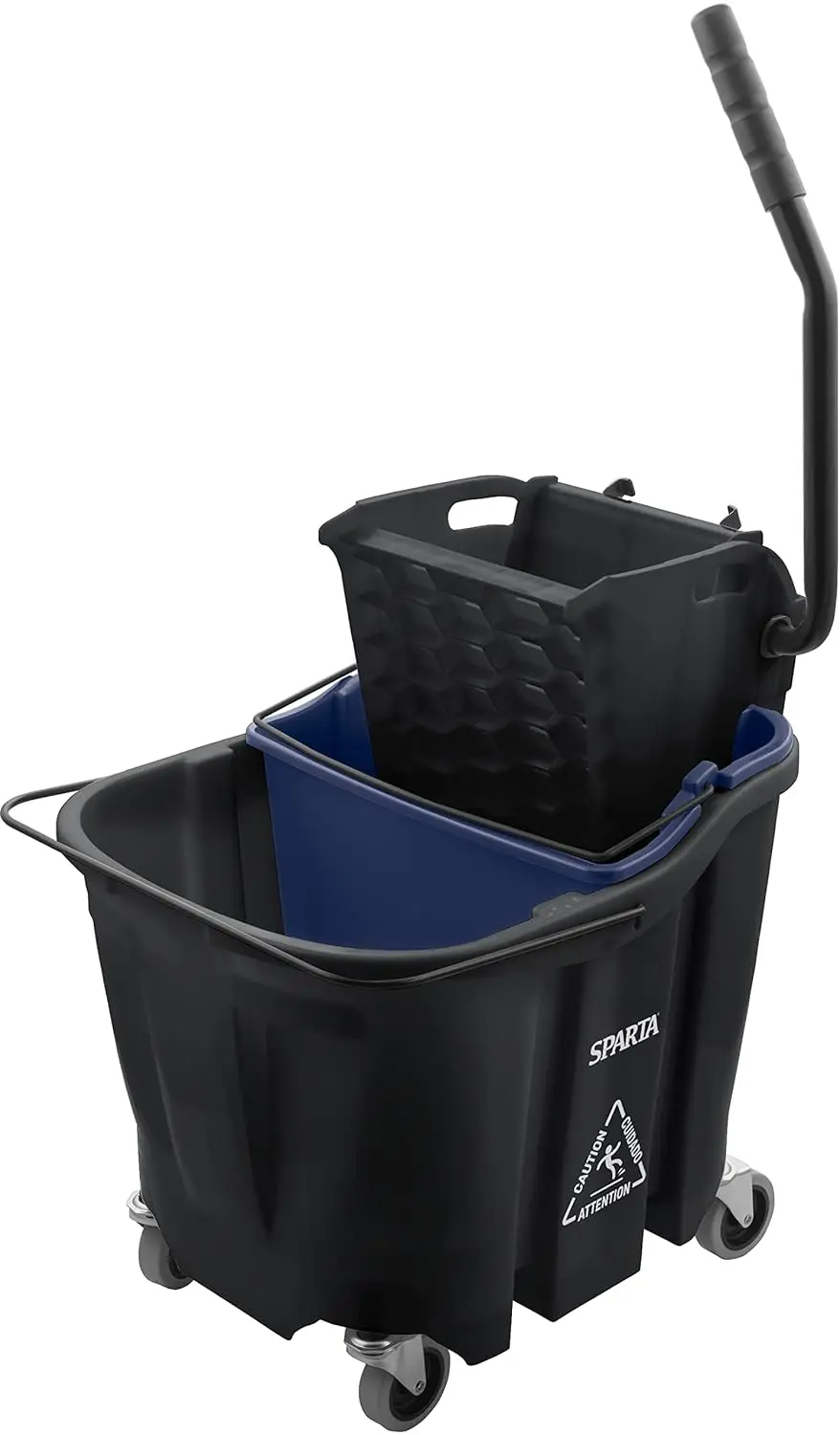 FoodService Products Omnifit Mop Bucket with Side Press Wringer and Soiled Water Insert for Floor Cleaning, Kitchens, Restaurant