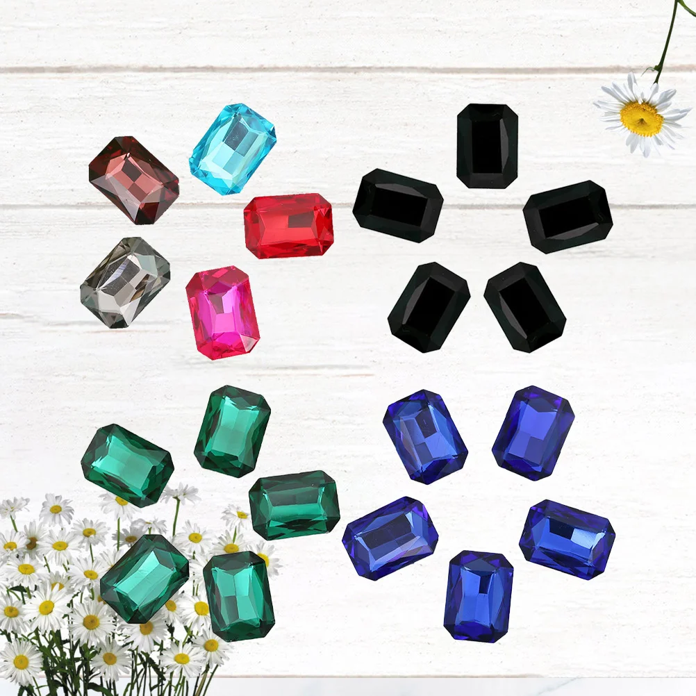 Perceuses à strass octogonales colorées en verre, 50 pièces, accessoires de bijoux pour Nail Art, décoration de la maison, vêtements muraux