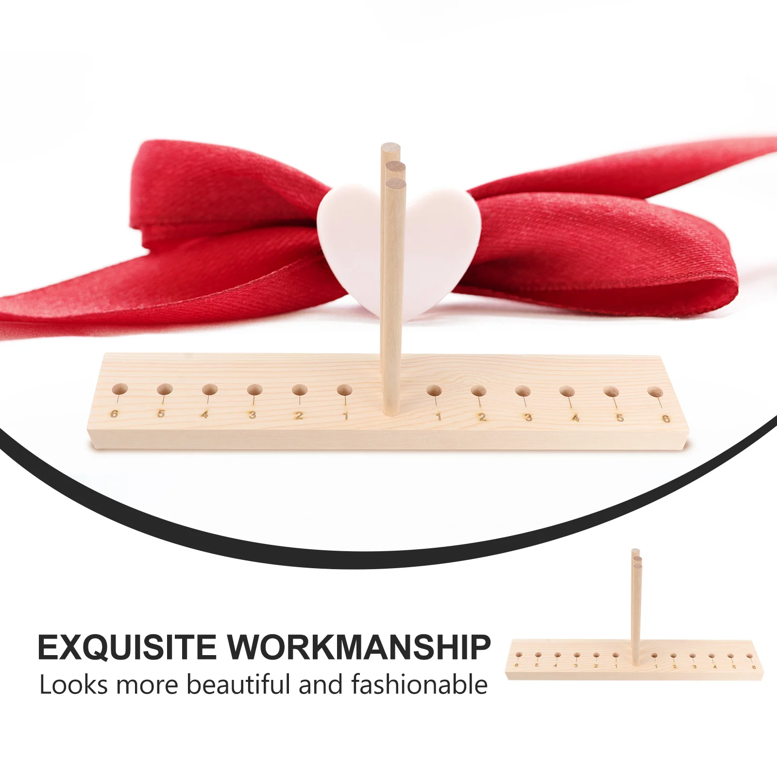 

DIY Bowknot Making Tool Wooden Craft Bow Maker for Homemade Wreaths Ribbons Gifts Easy to Use Adjustable Size Design