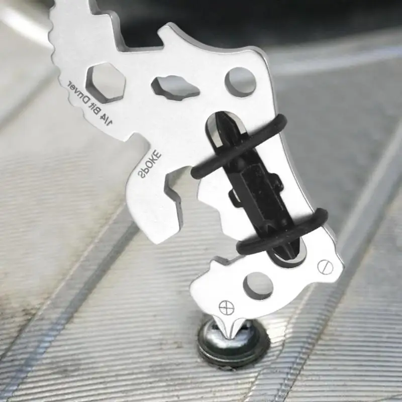 Wallet Multitool Stainless Steel Beer Opener Utility Gadget 14 In 1 Tool Multipurpose Camping Gear For Camping Hiking