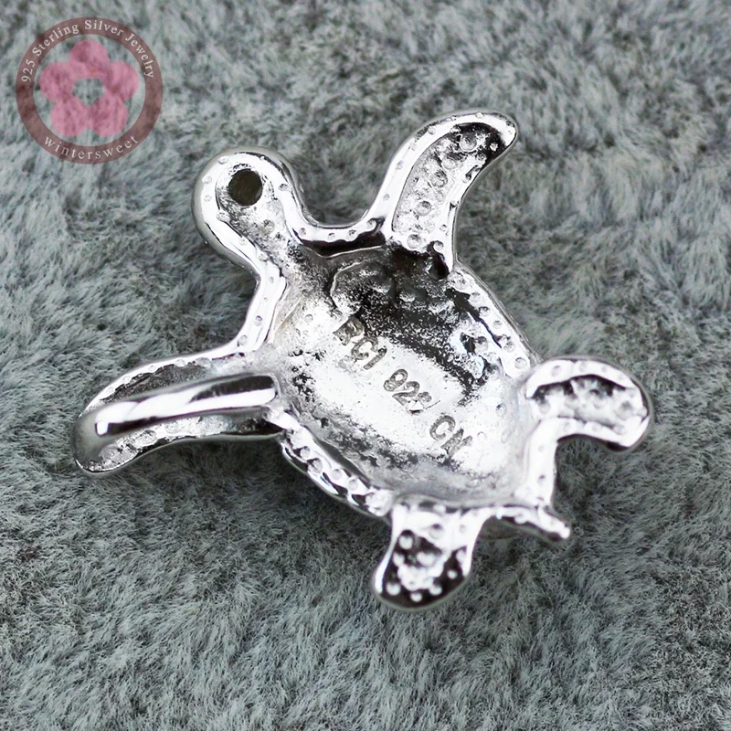 JLP-039-L  Turtle Shape Charm Pendant Real 925 Sterling Silver Pendant Blue Opal Fine Jewelry Necklace Pendants for Men & Women