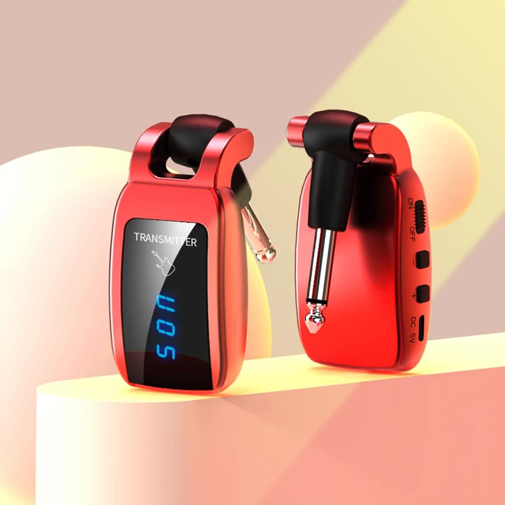 

Wireless Guitar System USB Rechargeable Guitar Transmitter Receiver Set Use Time Up To 8h for Guitar Bass Electric Instruments