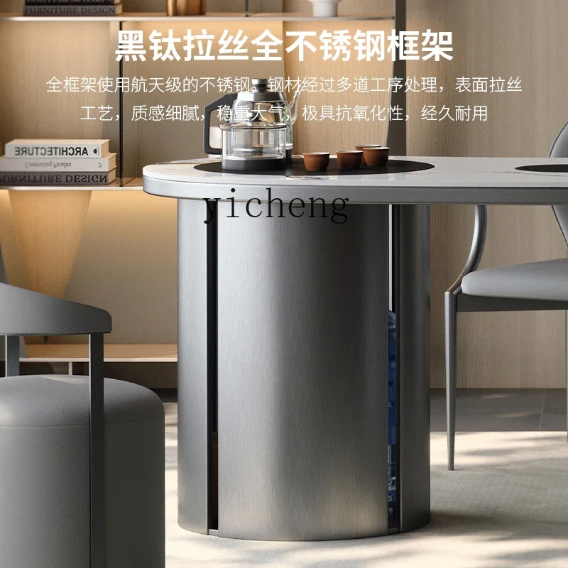 tea table and chair combination home balcony tea table office rock slab light luxury high sense small simple modern