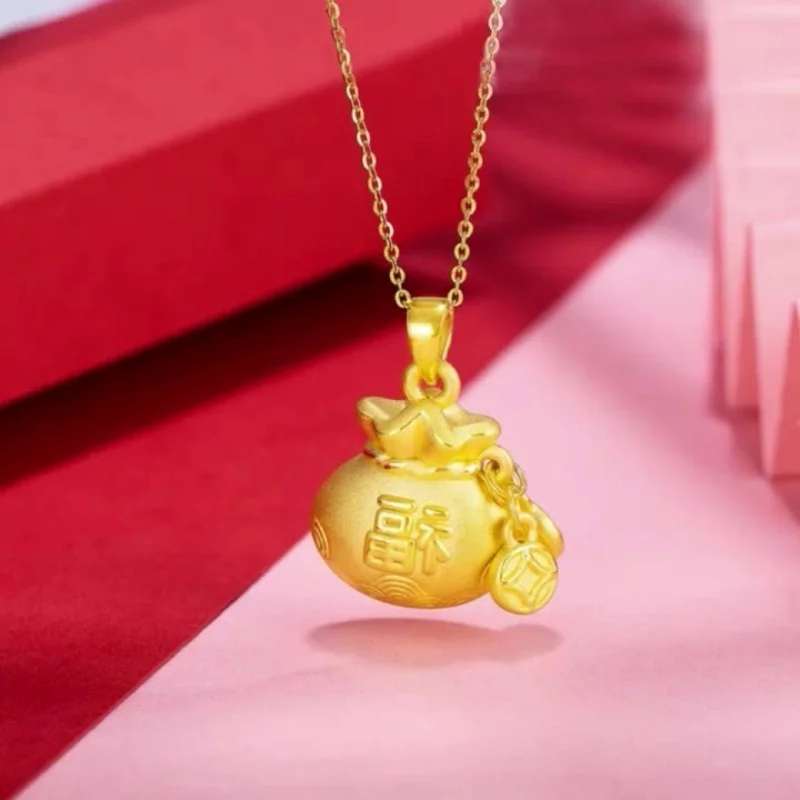 Live Streaming Hot-Selling Ancient Copper Plated Money Bag Pendant Lucky Bag Pendant Imitation Yellow Transfer Pendant Factory D