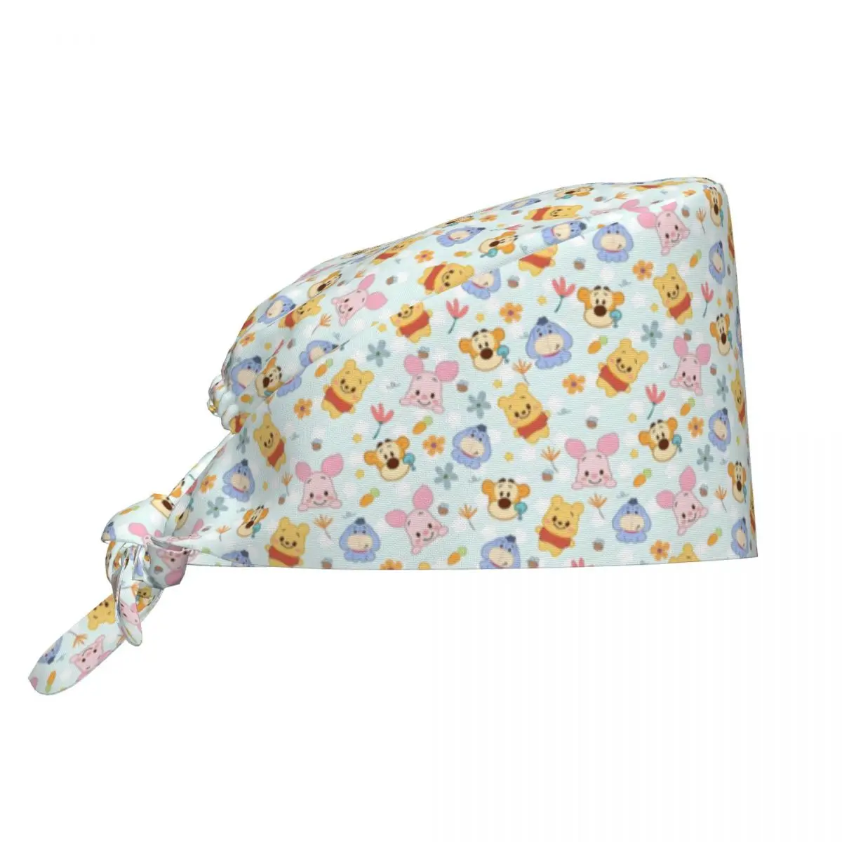 

Custom Winnie Pooh Animal Cleaning Working Cap Cool Women Adorable Yellow Bear Scrub Cap Surgicals Hat Nurse Scrubs Hat Nurse