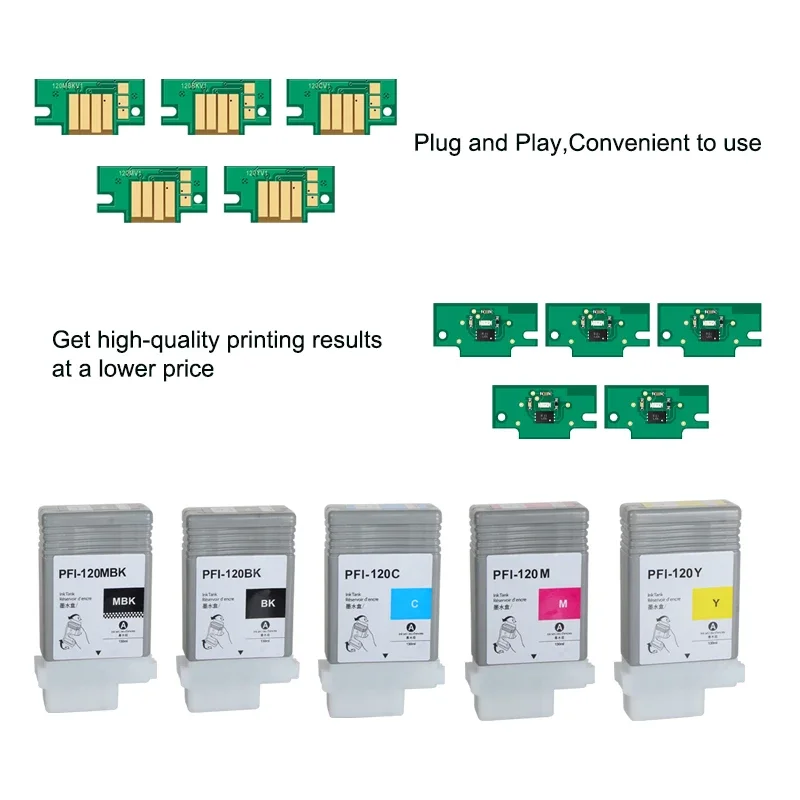 PFI-120 PFI120 Cartridge Chip Compatible For Canon imagePROGRAF TM-200 TM200 TM-205 TM-300 TM-305 TM300 TM305 Printer