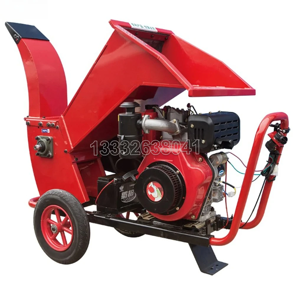 

Discount Diesel Petrol Orchard Leaf Crusher Wood Chipper Twig Shredder for 10cm to 15cm Branch Wood Crusher Chipper Machine