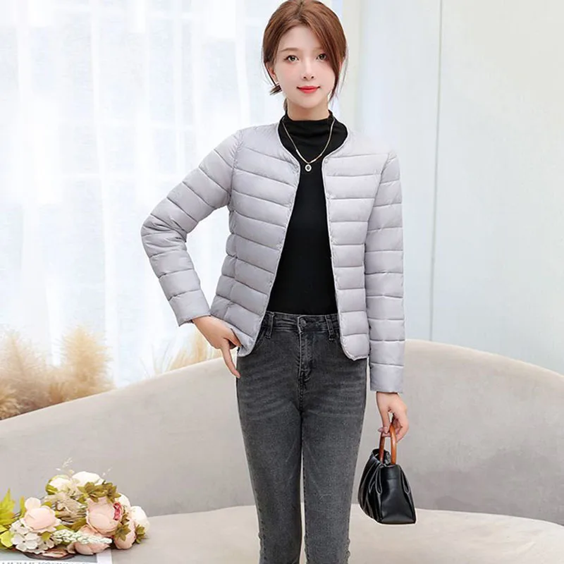 Women Lightweight Down Cotton Jackets 2025 New Collarless Ultralight Quilted Padded Parkas Autumn Winter Thick Warm Outerwear - Image 6