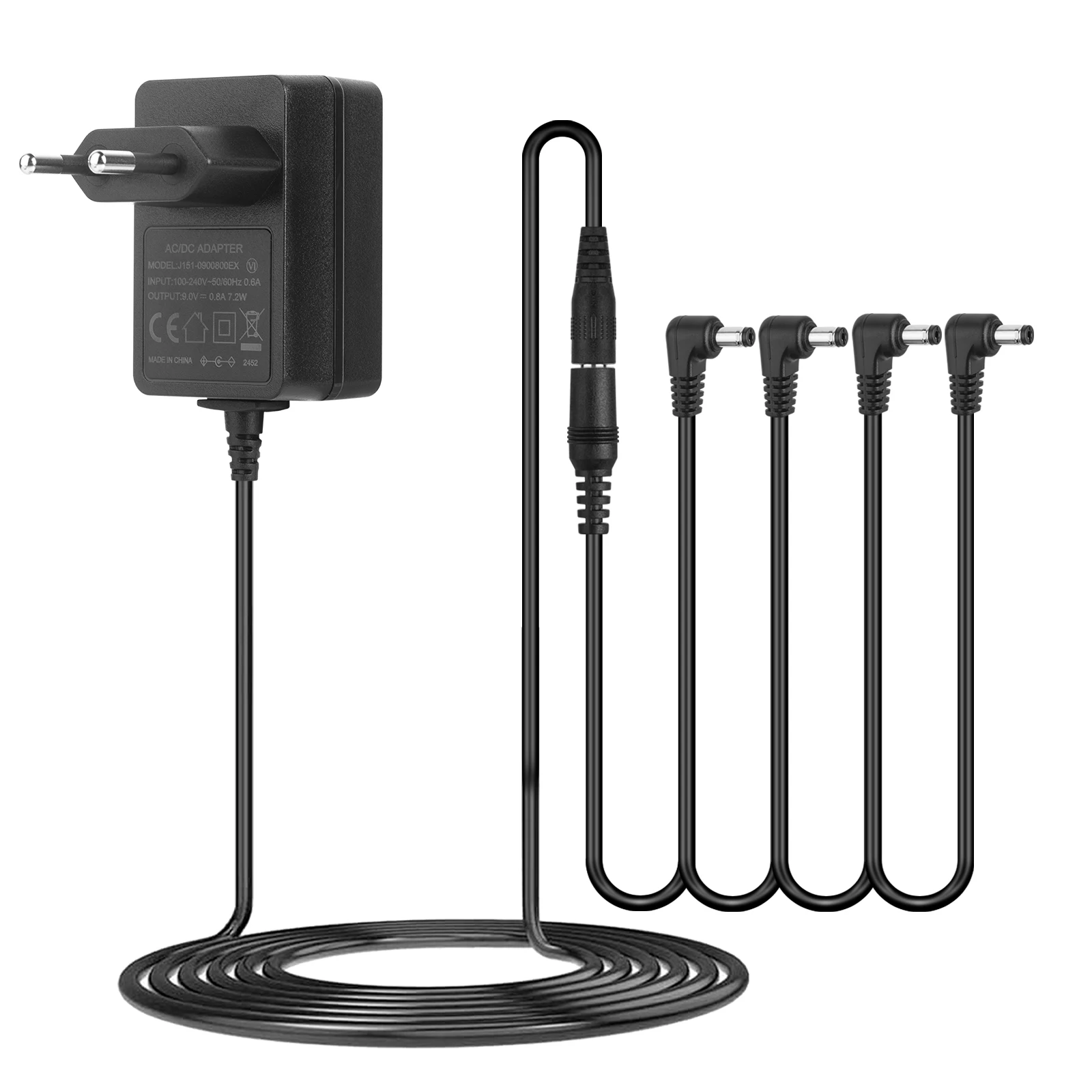 

Guitar Pedal Power Supply with 4 Way Daisy Chain Cables