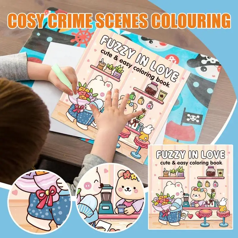 Libro da colorare Libro da colorare per adulti Pagine di cartoni animati Gioco di giocattoli d'arte semplice e carino per ragazzi Ragazze Bambini Adolescenti Alleviare lo stress