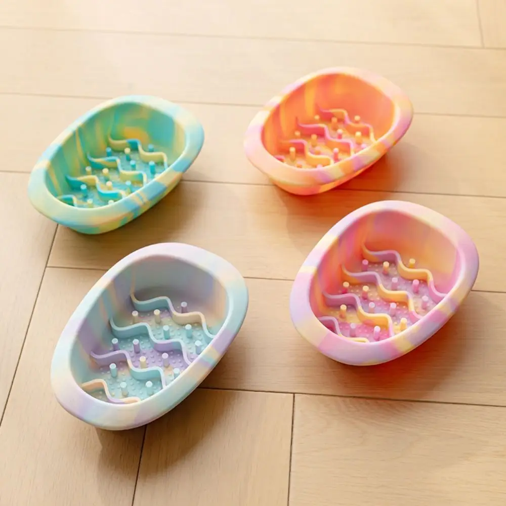 Silicone Pet Slow Food Bowl Help Healthy Multiple Colors Pet Licking Pad Anti Chok Anti Knock Pet Bowl for Dogs and Cats