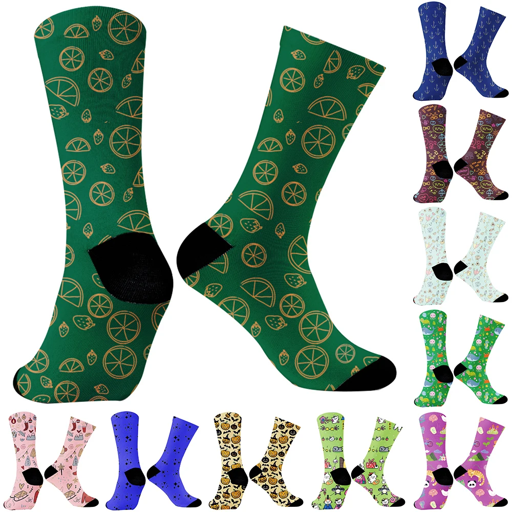 

Print socks 2024 New Cute socks Print socks Christmas gifts painting colorful skateboard middle tube socks