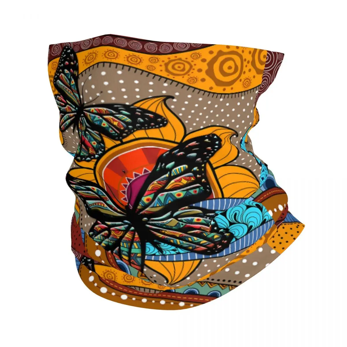 African Tribal Thin Wrap Scarf Bandana Butterfly Neck Gaiter Face Cover Headband