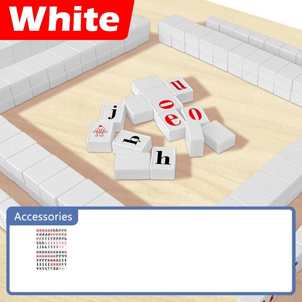 

108pcs Multicolor Alphabet Mahjong Set Alphabet Design 26 Letters Word Spelling Game Word Spelling Brain Development Educational