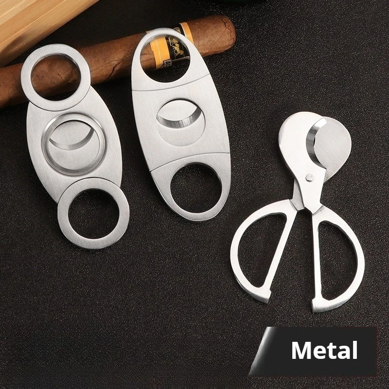 

Stainless steel cigar clippers, hand-held, with sharp cigar blades. Special clippers for Cuban cigars, portable Suitable gift