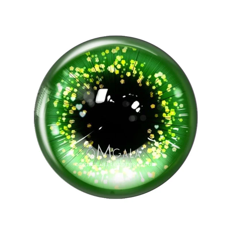 10pcs 5 쌍 블링 드래곤 눈 고양이 눈 장난감 12mm 14mm 16mm 20mm 25mm 30mm 수제 사진 유리 카보 숑 DIY 액세서리 만들기