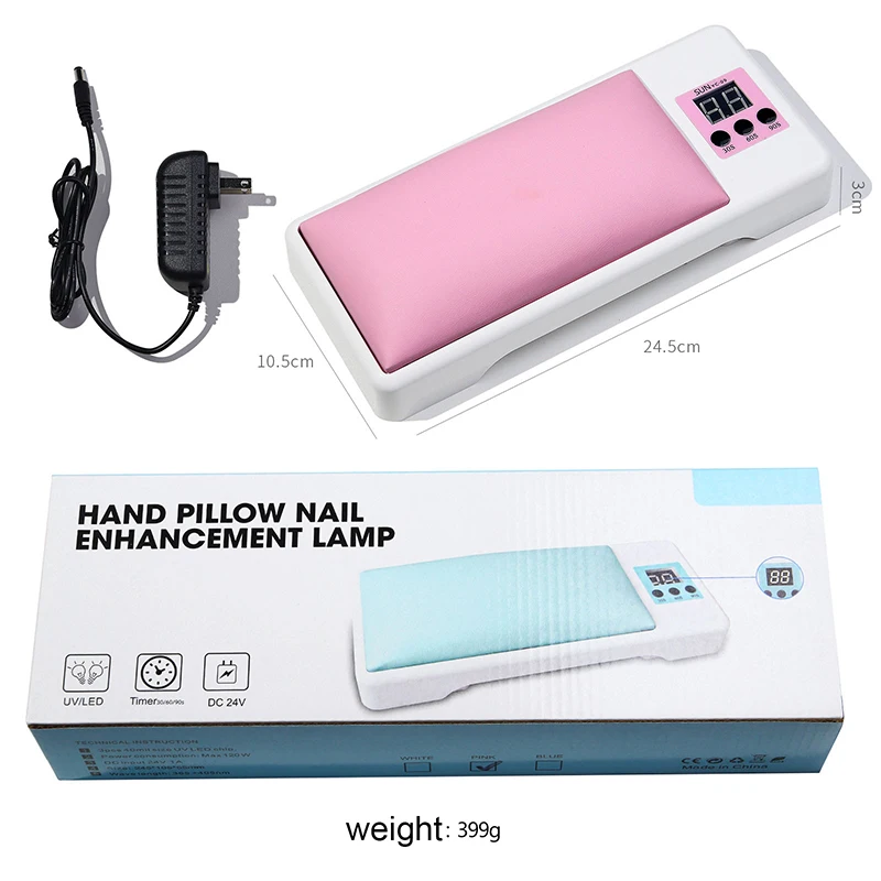 24LED Hand Pillow Nail Dryer UV/LED Light Digital Display Foldable Timer Quick Drying Manicure Phototherapy Lamp Gel Nail Tools