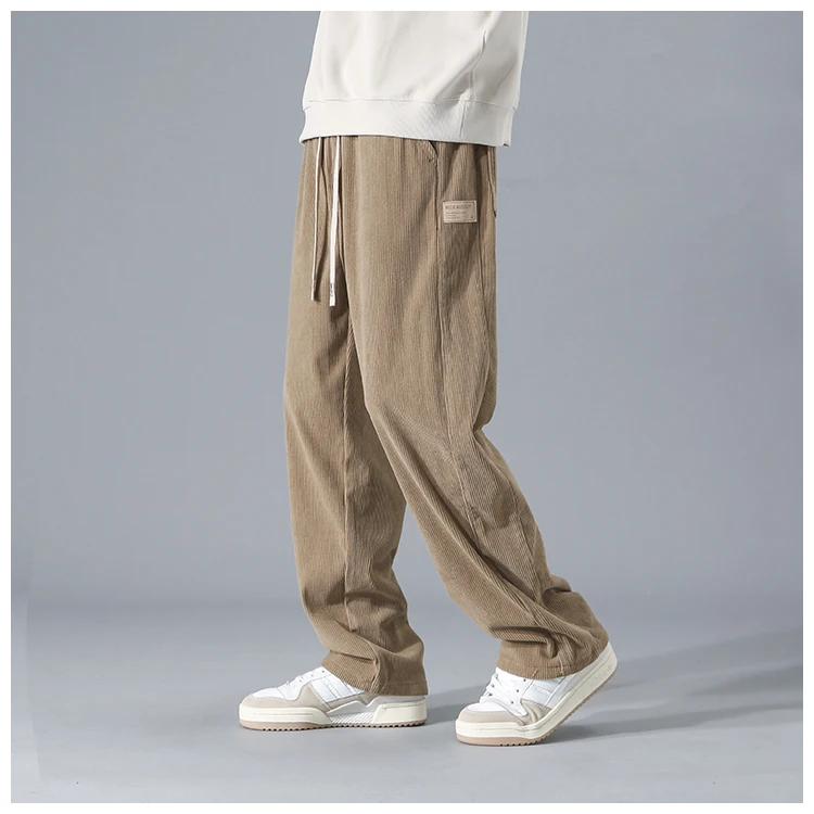 Pantaloni da lavoro in velluto a coste Gamba dritta da uomo Retro Casual Cool American Sle Youth Pantaloni Autunno Inverno Pantaloni lunghi Vestibilità ampia