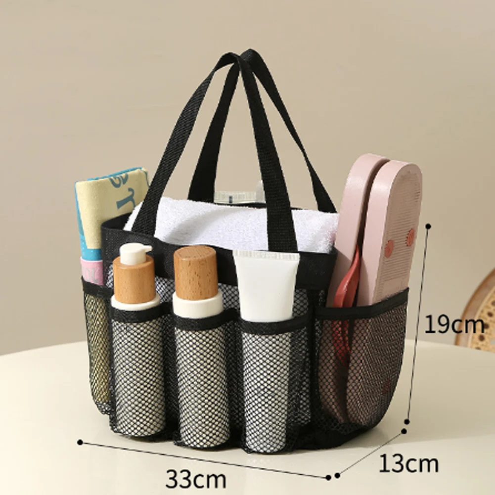 Note Organizing Reinforced Handle Hanging Shower Toiletry Bag Portable Storage Bag Reinforced Handle Side Pockets
