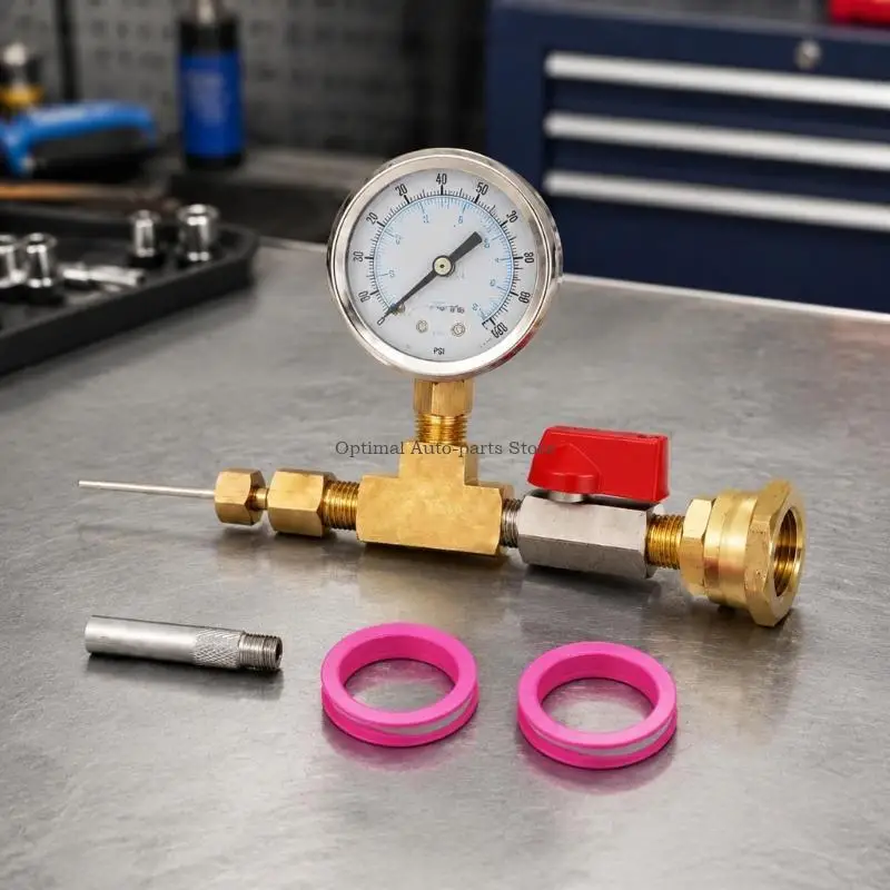  Geothermal Loop Fill Tool with 100PSI Gauge Protected Fill Needle and Cap