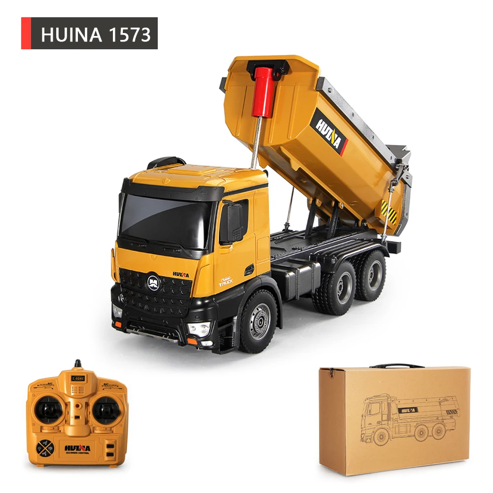 

HUINA 1573 1/14 Remote Control Truck 10 Channel 2.4G Remote Control Dump Truck Engineering Vehicle Remote Control Toy Boy Gift