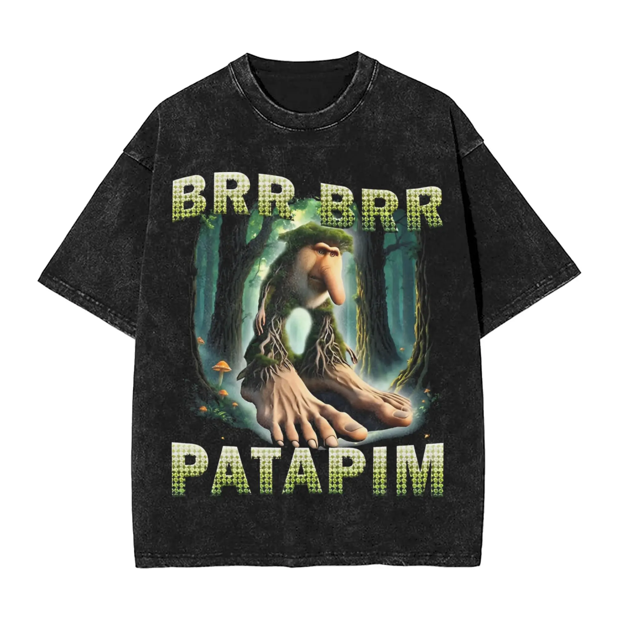 

Brr Brr Patapim Funny Italian Brainrot Meme Merch Washed T Shirt Men Women Streetwear Hip Hop T-Shirts Summer Tees 100% Cotton