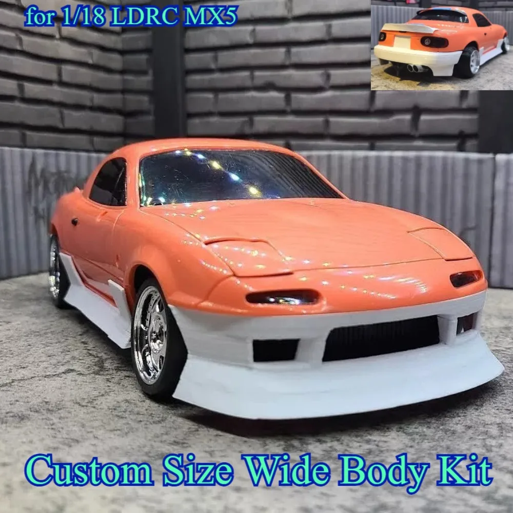 RC Drift Car Wide Body Kit Custom Color Exterior Decor Upgrade Parts for 1/18 LDRC MX5 RC Model Car Body Shell Spare Accessories