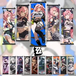 Zenless Zone Zero Poster Game Hanging Painting Zhu Yuan Wallpaper Hoshimi Miyabi Scroll Picture Grace Howard Home Decor Wall Art