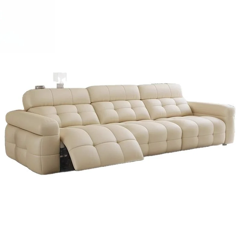 Factory Direct 2026 Marshmallow First Class Functional Sofa Electric Adjustable Sofa Living Room Small Apartment Straight Row