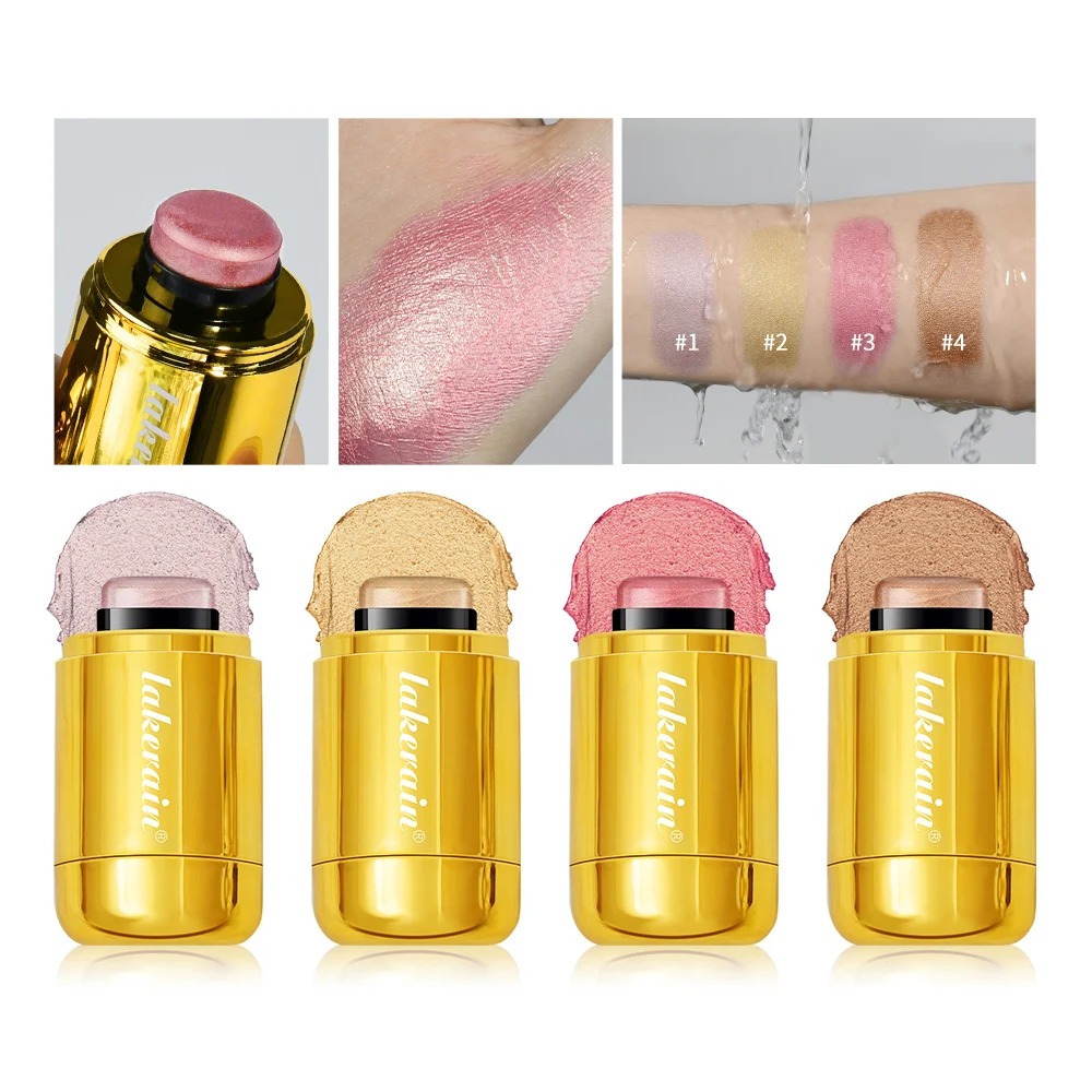 Multifunctional Rotating Pocket Highlighter Stick Brightening Makeup Cream Bronzer Stick Primer Concealer Eye Shadow Blush Stick