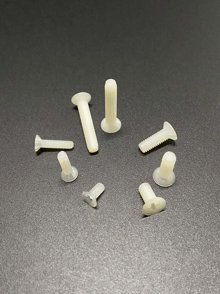 PA66 Nylon Plastic Screws M3 Machine Tread Thread Flat Head Cross Head Sink Head Bolts for Electronic Components