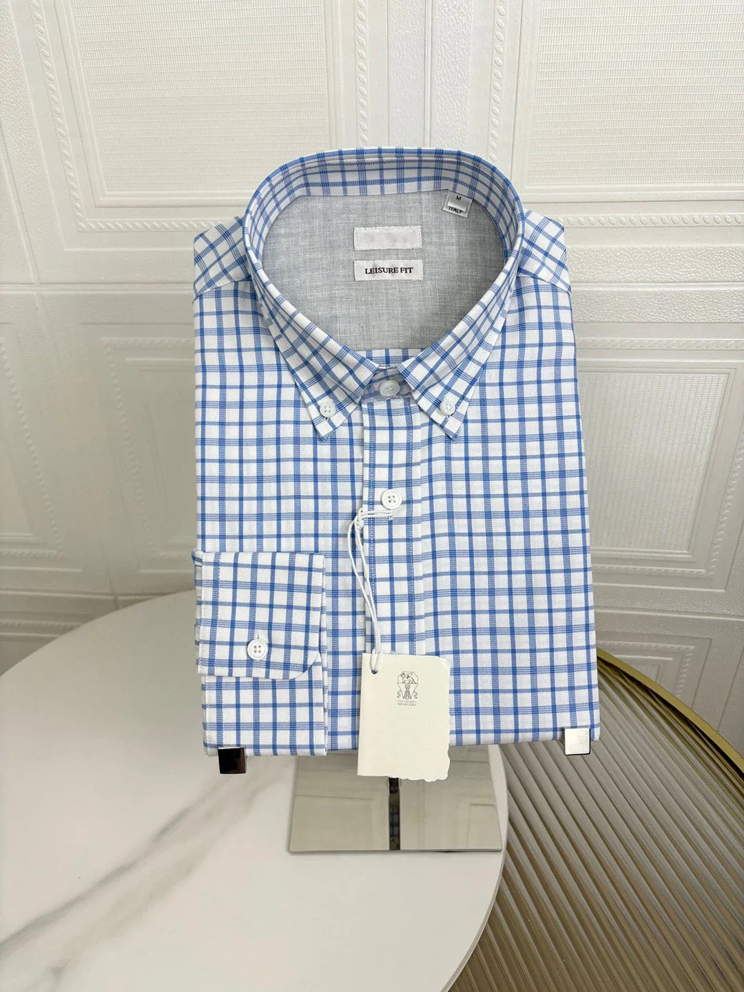 

BLLIYOSS Lattice Shirt Men New Solid Color Business Casual High-quality Short sleeved shirt Old Money Simplicity Advanced fabric