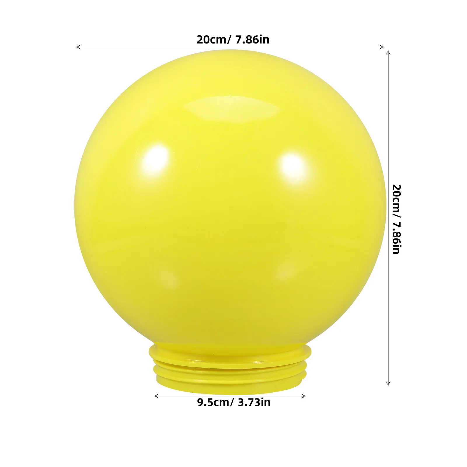 Yellow Round Globe Lamp Shade Acrylic Outdoor Garden Patio Yard Pathway Post Light Fixture Replacement Ball Lampshade Lamp