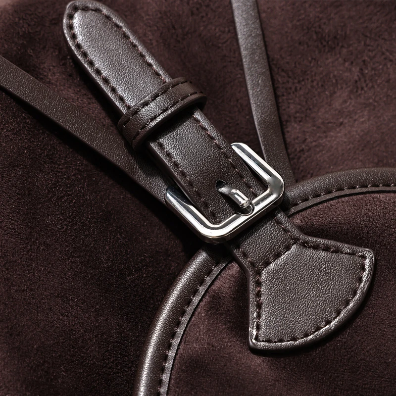 حقائب يد نسائية من جلد الغزال الصناعي على الطراز الإنجليزي، حقائب يد ومحافظ فاخرة بتصميم جديد لعام 2026، حقيبة كتف متعددة الجيوب مزينة بمسامير برشام عتيقة جودة عالية ًالشحن مجانا وصول الشحن السريع #5