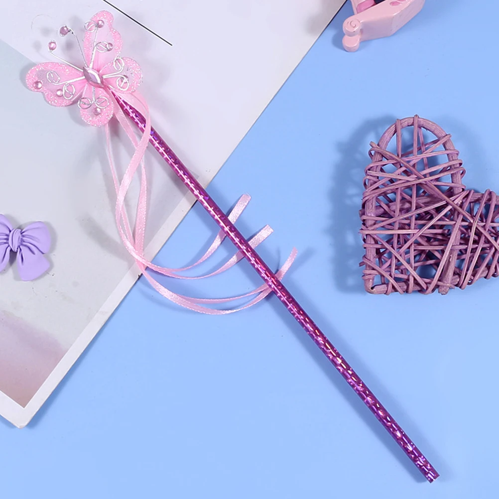 

4pcs Fairy Wand Sticks Girls Butterfly Theme Gold Purple Handheld Safe Birthday Party Stage