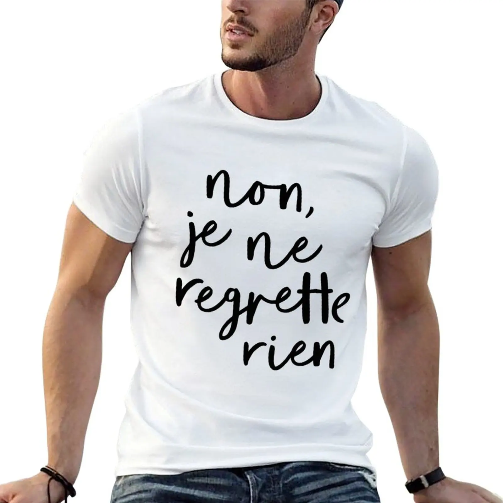 Non Je Ne Regrette Rien T-shirt korean fashion sublime oversized t shirts for men