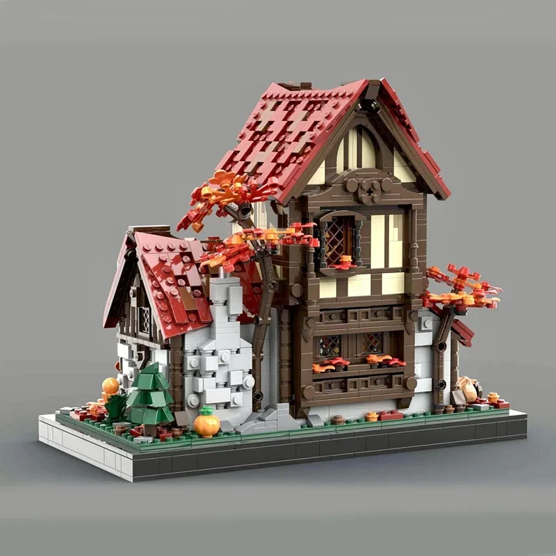 Nieuwe Moc Bouwstenen Middeleeuwse Architectuur Model Stad Bakkerij Modulaire Bouwstenen Gift Kinderspeelgoed DIY Montage Set