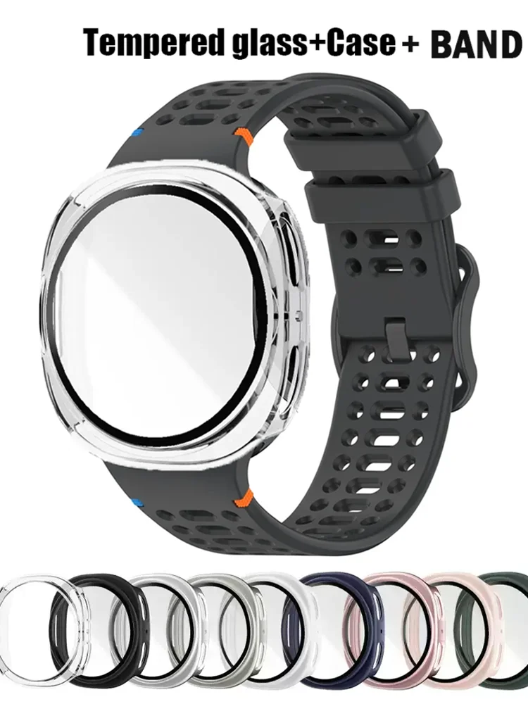 

Чехол из закаленного стекла + ремешок для Samsung Galaxy Watch 8, 40 мм/44 мм, классический ремешок для часов, силиконовый браслет, ремень для часов 8, аксессуары