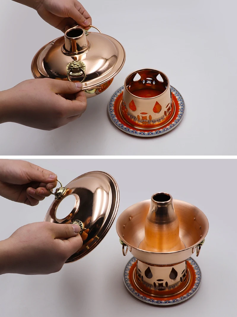 Alcohol stove chafing dish, side furnace, small single person  one person eating copper