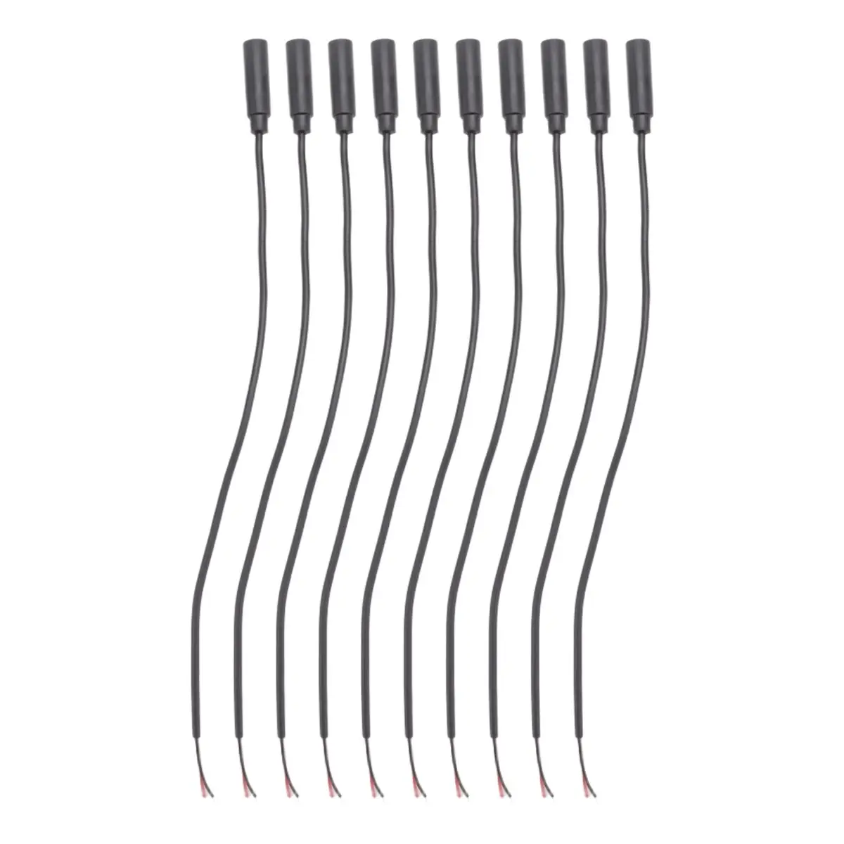 A64K 10Pcs Replacement 3.5mm Female Jack to Bare Wire Open End 2 Pole Mono 1/8 inch 3.5mm Jack Plug Connector Audio Cable