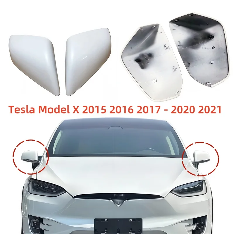 For Tesla Model X 2015 2016 2017 2018 2019 2020 2021 1054430-11-D 1054431-11-D Auto Left Right Rear Mirror Cover Shell