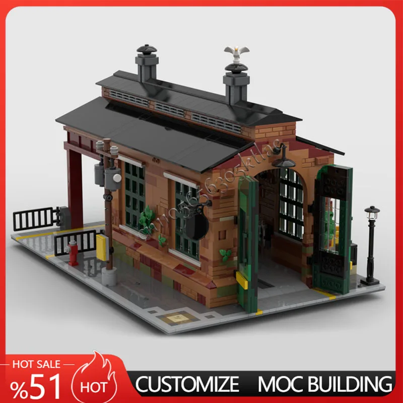 1759 PCS MOC Creative City Street View Modular Old Goods Shed Corner Model Architecture Building Block Assembly Brick Toy Gifts
