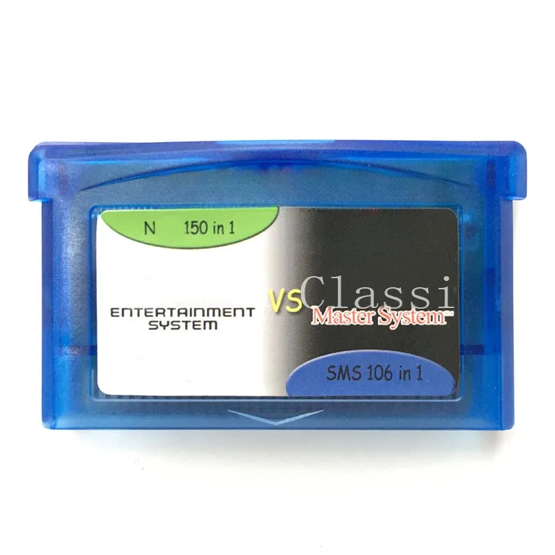 106 in 1 SMS + 150 in 1 NES Video Games Cartridge Card for GBA SP NDS NDSL DS Lite Console English
