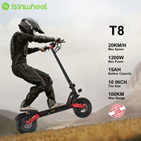 ISinwheel T8 Foldable Electric Scooter 1200W 48V 15Ah 20 km/h Urban Mobility for Teens and Adults