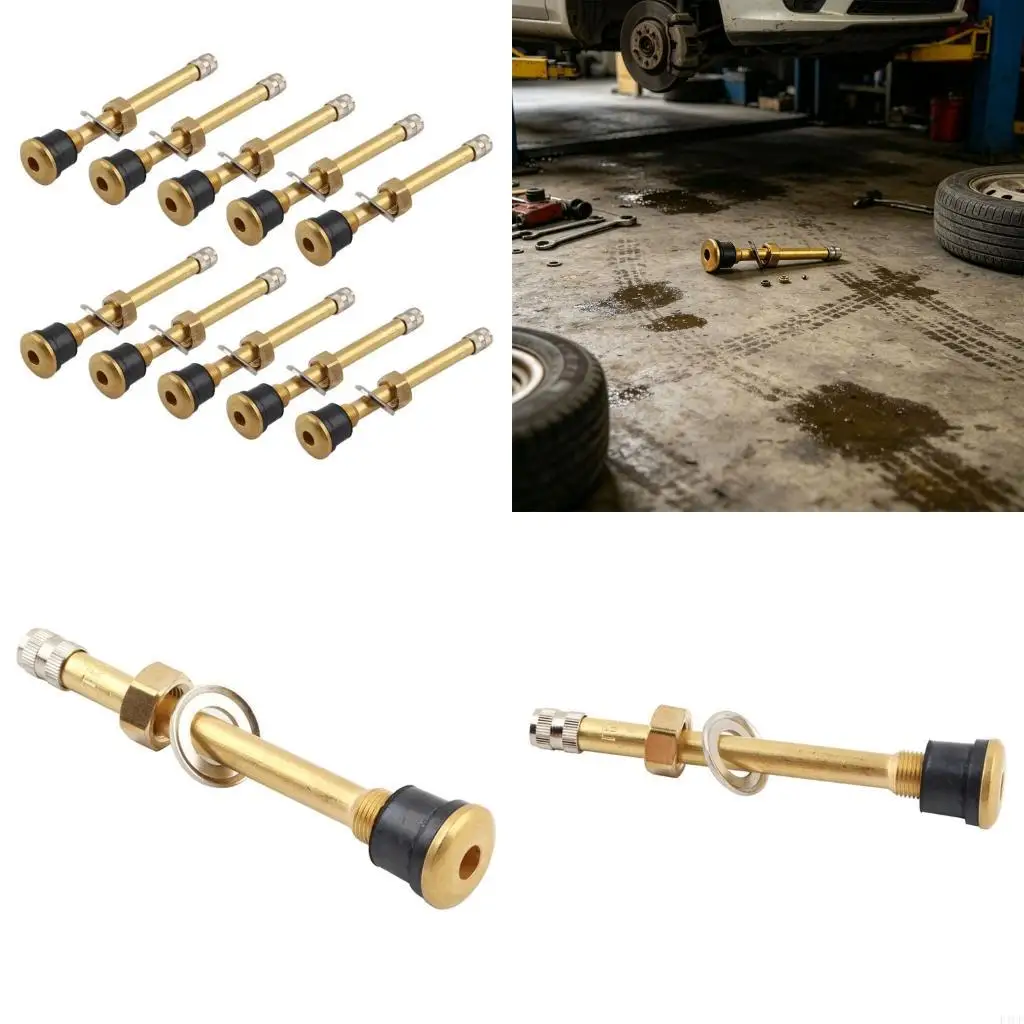 F1CF Sturdy TR573 Brass Valves Stem for Commercial Truck Tires Transport Vehicles Provide Seal and Heat Resistance