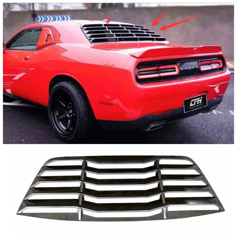 

For Dodge Challenger 2015 2016 2017 2018 2019 2020 High Quality ABS Black Rear Splitters Windshield Louver Frame Molding Trim