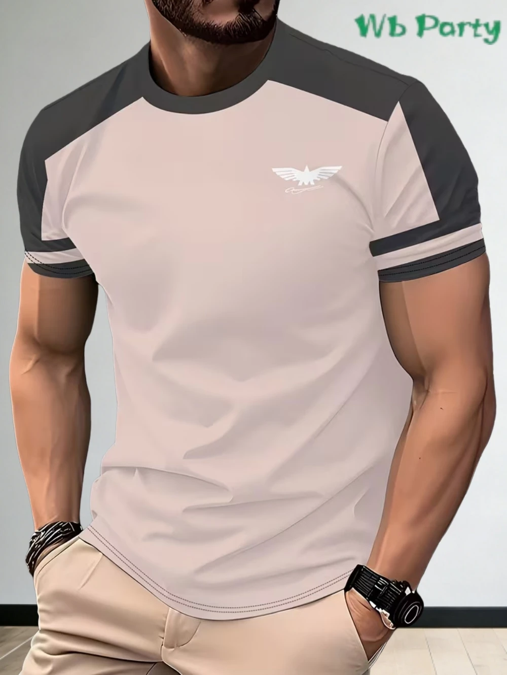 

Men's T-Shirt Striped Patchwork Color 3D Printed Top Summer New Men Fitness Running Casual Tees Sports Leisure T-Shirt for Men