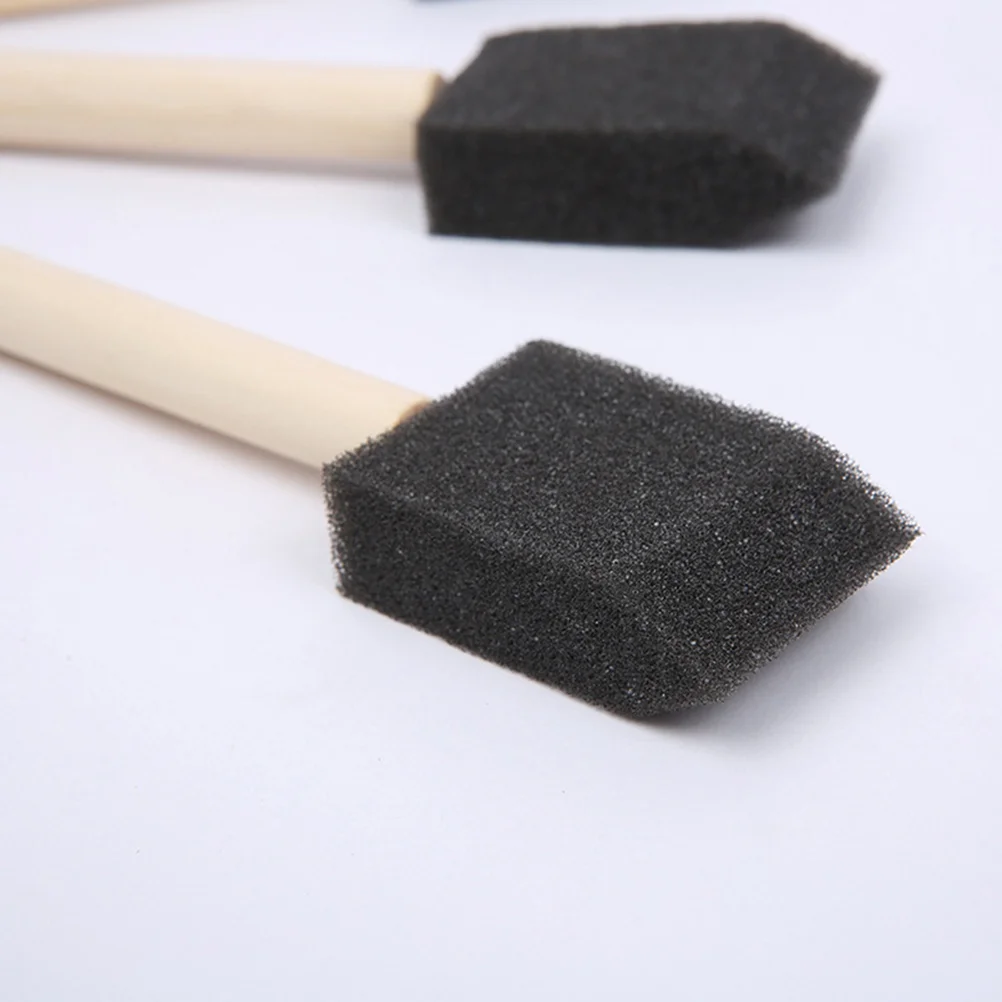 60 PCS Tool Child Foam Paintbrushes Bamboo Black Sponge Kids Painting Tools