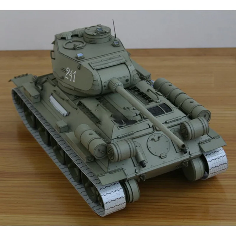 1:25 Soviet T-34 Medium Tank Paper Model T-34/85 Modelik Version Handmade DIY Jigsaw Puzzle Model Toy