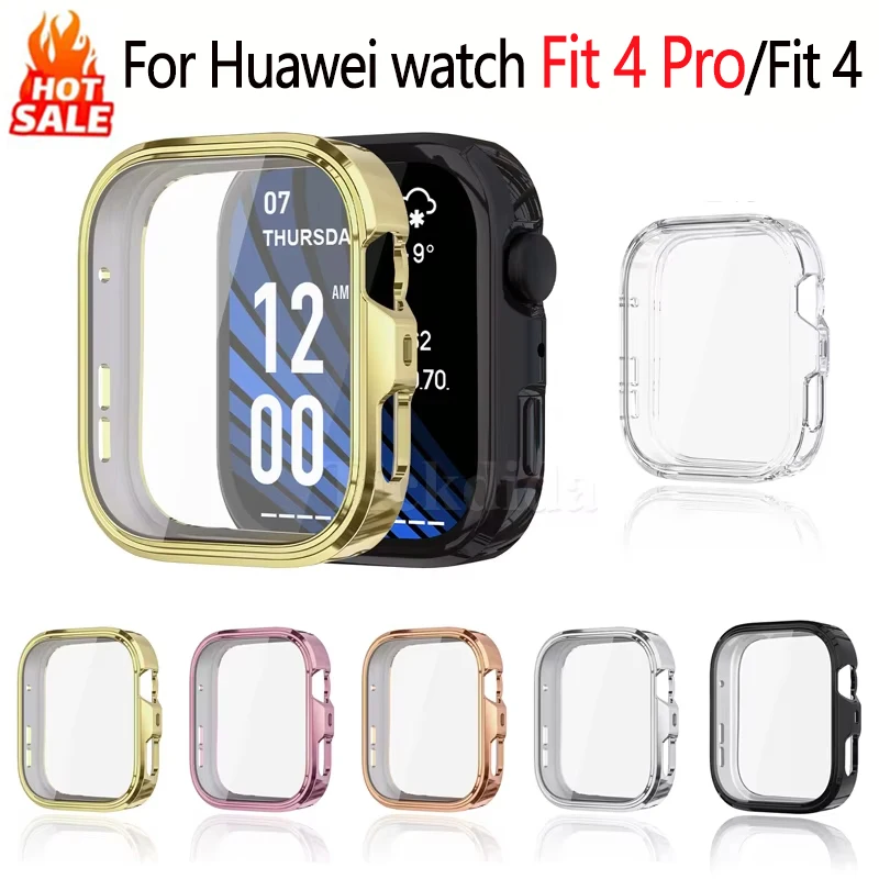 Soft TPU Case for Huawei Watch Fit 4 Pro Smart watch strap Protective Bumper for Huawei watch fit 4 Full Cover Cases Accessories